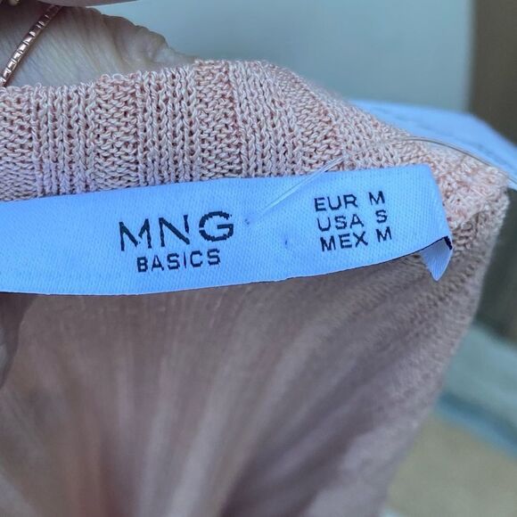 MANGO ribbed sleeveless V neck top in soft pink size small NWT - Picture 10 of 15